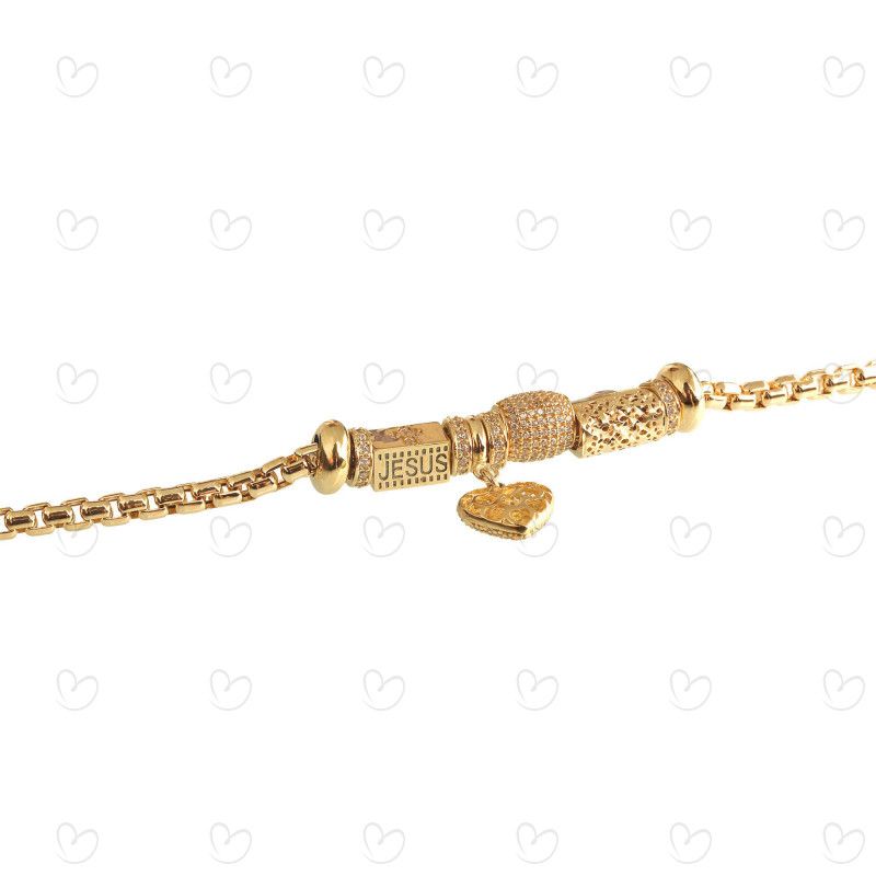 Pulseira Milano Moment Jesus Ouro 18k