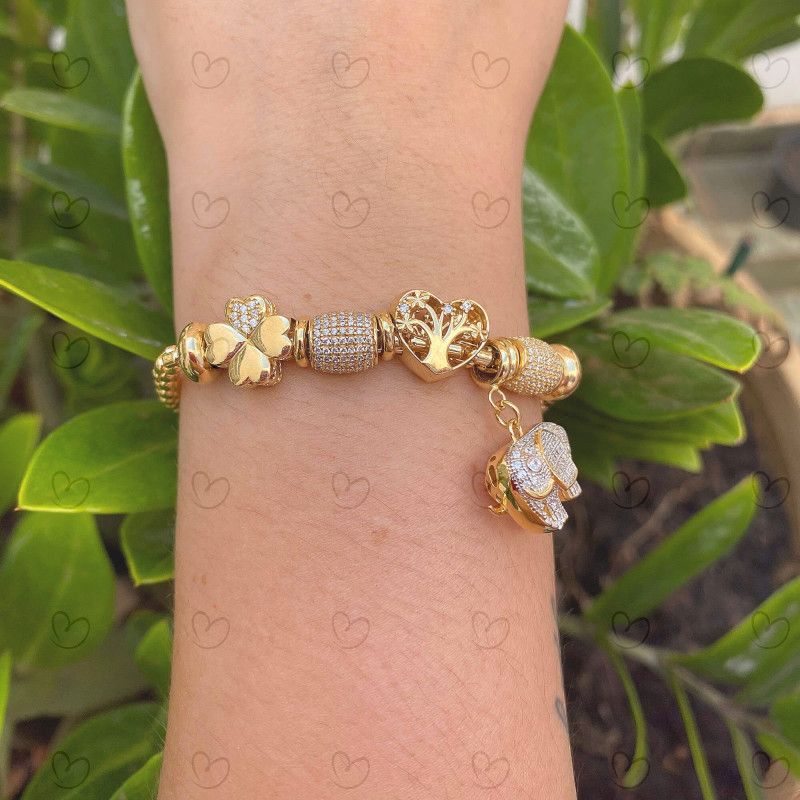 Pulseira Milano Moment Elefante Ouro 18k