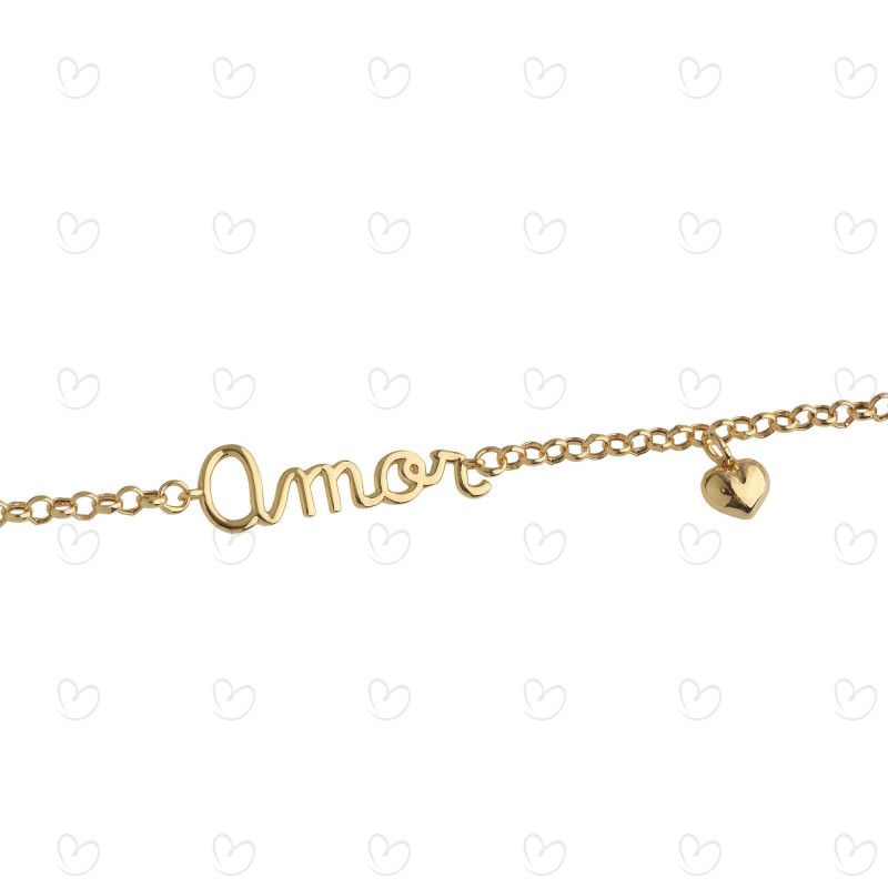 Pulseira Portuguesa Amor Ouro 18k