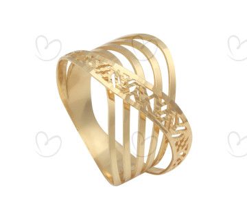 Anel Trançado Cinco Aros Ouro 18k