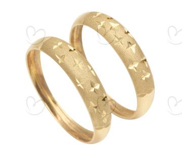 Anel Par de Aparador Diamantado Estrela Ouro 18k