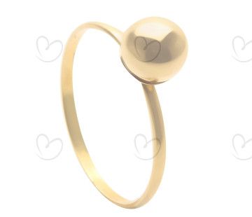 Anel Bola Lisa 7mm Ouro 18k