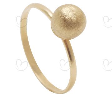 Anel Bola Fosca 7mm Ouro 18k
