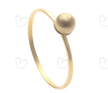 Anel Bola Fosca 5mm Ouro 18k