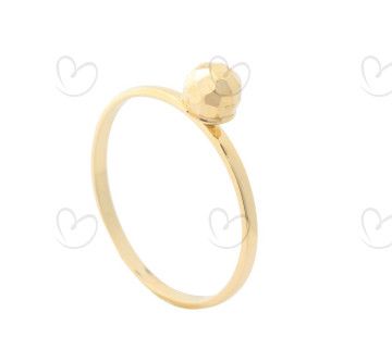 Anel Bola 5mm Diamantada Ouro 18k