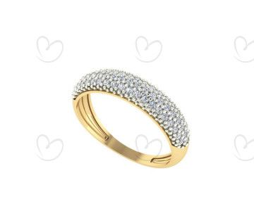 Anel Cravejado com Zircônias Ouro 18k