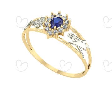 Anel Formatura Gota Engenharia Civil Ouro 18k