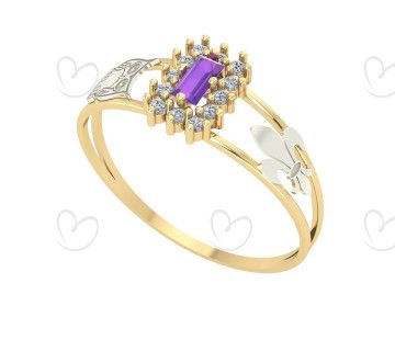 Anel Formatura Baguete Letras Ouro 18k