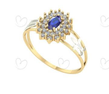 Anel Formatura Oval Grande 2 Fileira Pedagogia Ouro 18k