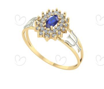 Anel Formatura Oval Grande 2 Fileira Psicologia Ouro 18k