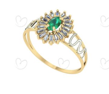 Anel Formatura Pizza Oval Medicina Ouro 18k