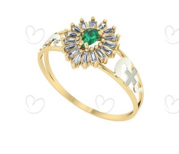 Anel Formatura Gota Pizza Enfermagem Ouro 18k
