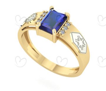 Anel Formatura Retangular Engenharia Agronômica Ouro 18k