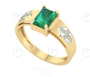 Anel Formatura Retangular 5x7mm Biomedicina Ouro 18k