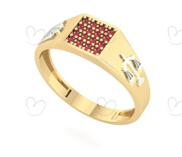 Anel Formatura Masculino Pavê Direito Ouro 18k