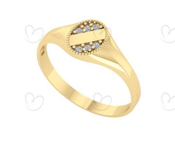 Anel Chancela Faixa Oval P Ouro 18k