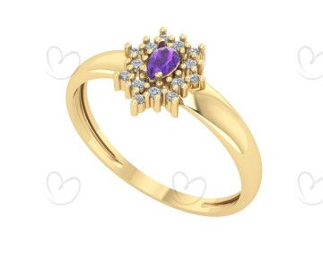 Anel Formatura Chuveiro Gota Ouro 18k