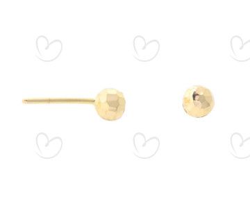 Brinco Bola 5mm Diamantada Ouro 18k