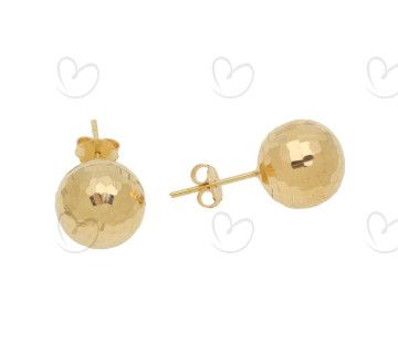 Brinco Bola Diamantada 12mm Ouro 18k