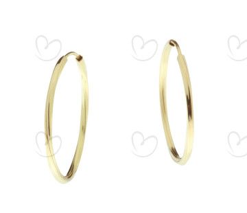 Brinco Argola Redonda Torcida 2cm Ouro 18k