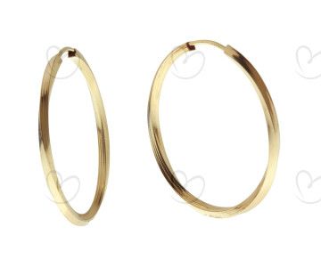 Brinco Argola Redonda Torcida 2,5cm Ouro 18k