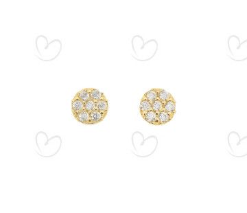 Brinco Baby Redondo Branco Ouro 18k