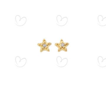 Brinco Baby Estrela Branco Ouro 18k