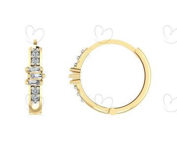 Brinco Argola com Trapézios Ouro 18k