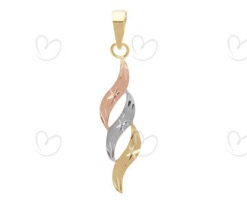 Pingente Três S Tricolor Ouro 18k
