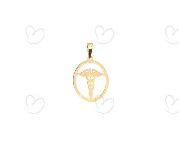 Pingente Medicina Vazado Ouro 18k
