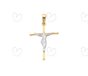Pingente Crucifixo 17mm x 25mm Ouro 18k
