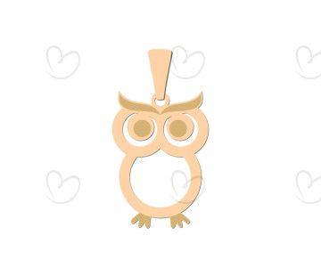 Pingente Coruja Lisa Ouro 18k