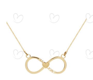 Gargantilha Infinito com Dois nomes Personalizados Ouro 18k