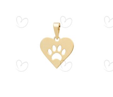 Pingente Patinha Coração Vazada Ouro 18k