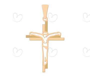 Pingente Cruz com Cristo Vazado Ouro 18k