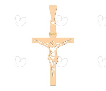Pingente Crucifixo Jesus Vazado Ouro 18k