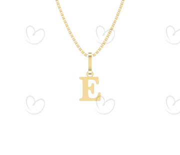 Pingente Letra E Pequena Ouro 18k