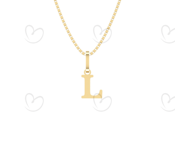 Pingente Letra L Pequena Ouro 18k