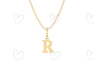 Pingente Letra R Pequena Ouro 18k