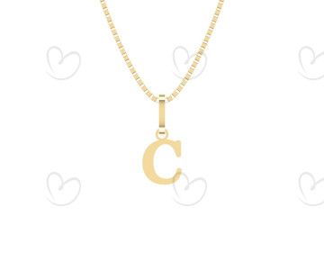 Pingente Letra C Pequena Ouro 18k