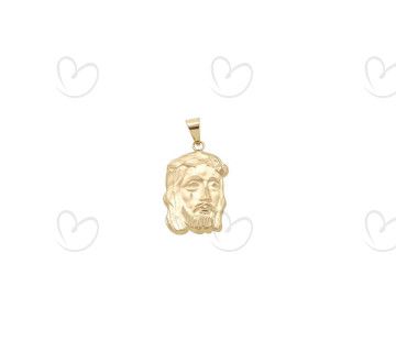 Pingente Face de Cristo 18mm x 12mm Ouro 18k