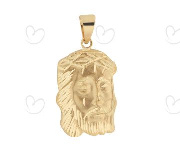 Pingente Face de Cristo 23mm x 16mm Ouro 18k