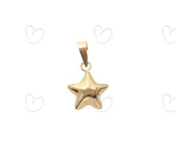 Pingente Estrela Dupla 10mm Ouro 18k
