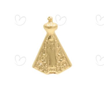 Pingente Nossa Senhora Aparecida 10mm x 6mm Ouro 18k
