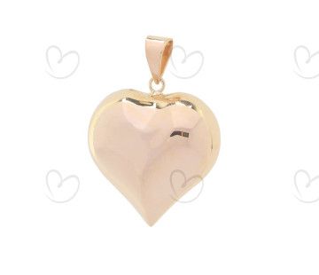 Pingente Coração Duplo Liso 22x22 Ouro 18k