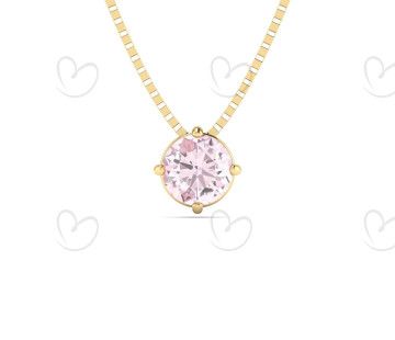 Gargantilha Ponto de Luz com Pedra Natural 4.5mm Ouro 18k