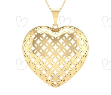 Pingente Coração Vazado Ouro 18k