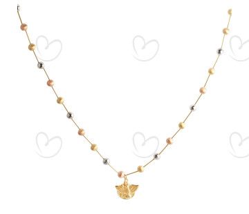 Gargantilha Desatadora de Nós Tricolor 5mm Ouro 18k