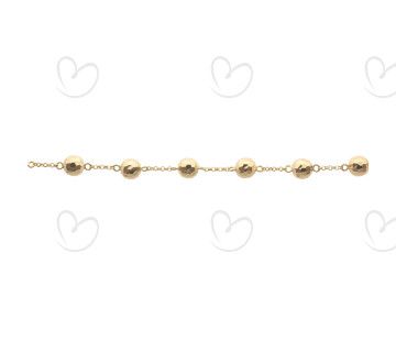 Pulseira Bola 7mm Diamantada 20cm Ouro 18k