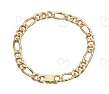 Pulseira 3x1 Grossa 22,5cm Ouro 18k